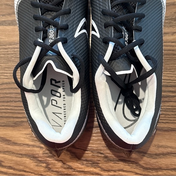 Size 10 WIDE Nike Vapor Edge Speed 360 Black White Football Cleats CV6350-001 main image 5
